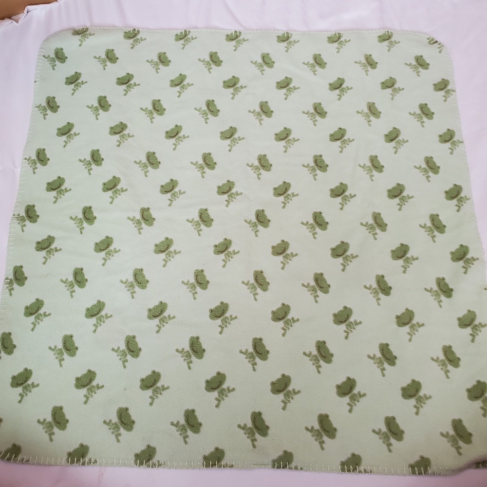 Just Born Green Fleece Baby Blanket All Over‎ Frog